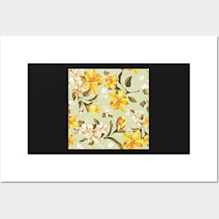 Vintage Yellow Flowers Posters and Art